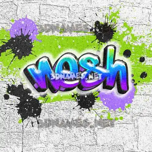 nesh in Graffiti Grunge style - 3D name wallpaper