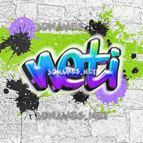neti in Graffiti Grunge style - 3D name wallpaper