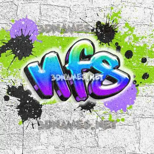 nfs in Graffiti Grunge style - 3D name wallpaper