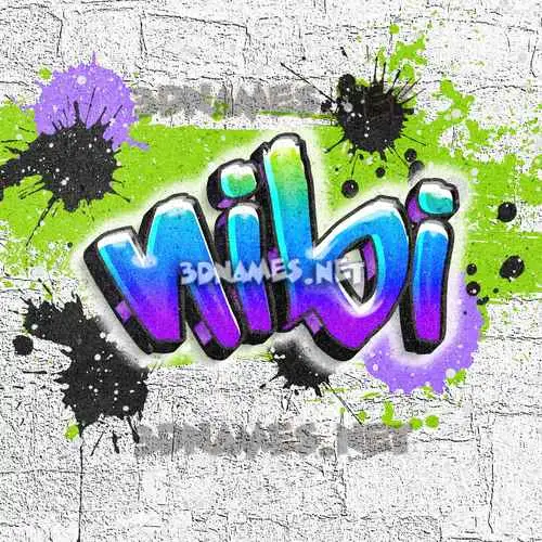nibi in Graffiti Grunge style - 3D name wallpaper