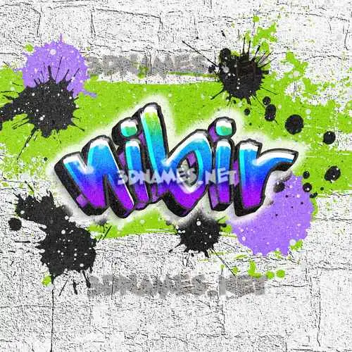 nibir in Graffiti Grunge style - 3D name wallpaper
