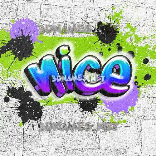 nice in Graffiti Grunge style - 3D name wallpaper nice in Graffiti Grunge style - 3D name wallpaper