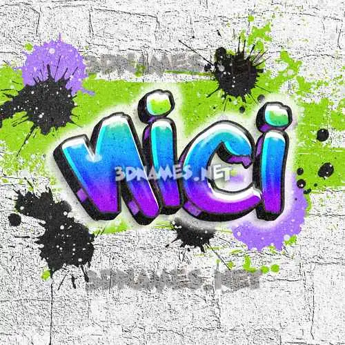 nici in Graffiti Grunge style - 3D name wallpaper
