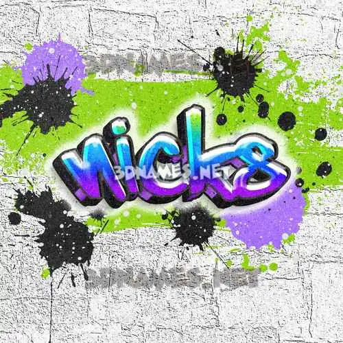 nicks in Graffiti Grunge style - 3D name wallpaper