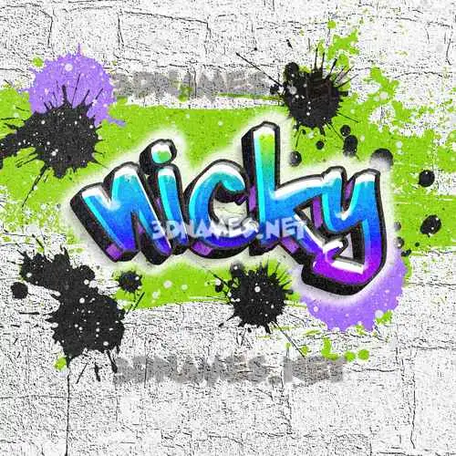 nicky in Graffiti Grunge style - 3D name wallpaper