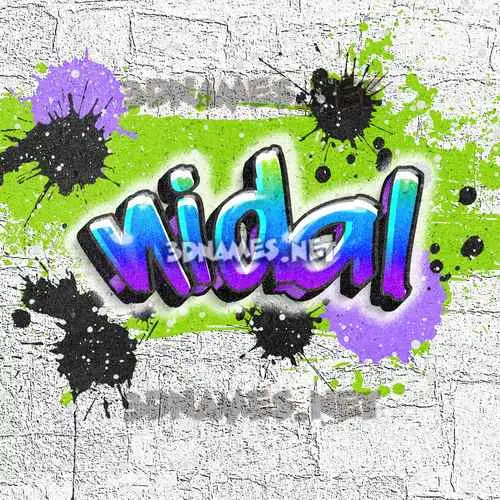 nidal in Graffiti Grunge style - 3D name wallpaper