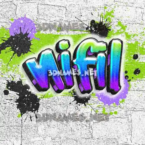 nifil in Graffiti Grunge style - 3D name wallpaper