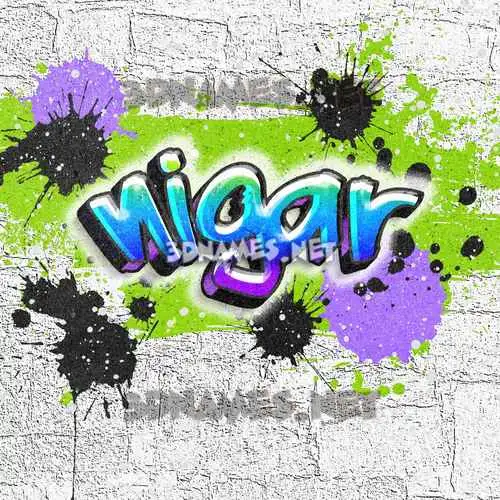 nigar in Graffiti Grunge style - 3D name wallpaper