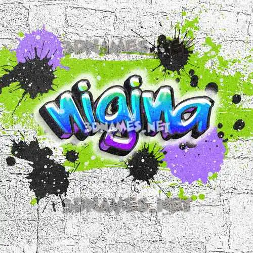 nigina in Graffiti Grunge style - 3D name wallpaper