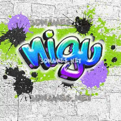 nigu in Graffiti Grunge style - 3D name wallpaper