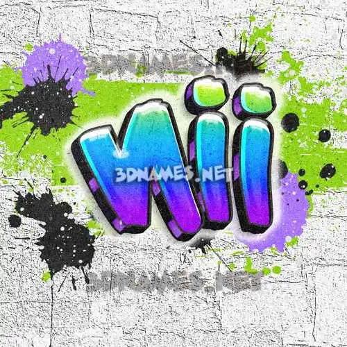 nii in Graffiti Grunge style - 3D name wallpaper