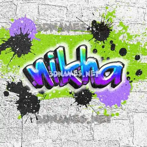 nikha in Graffiti Grunge style - 3D name wallpaper nikha in Graffiti Grunge style - 3D name wallpaper