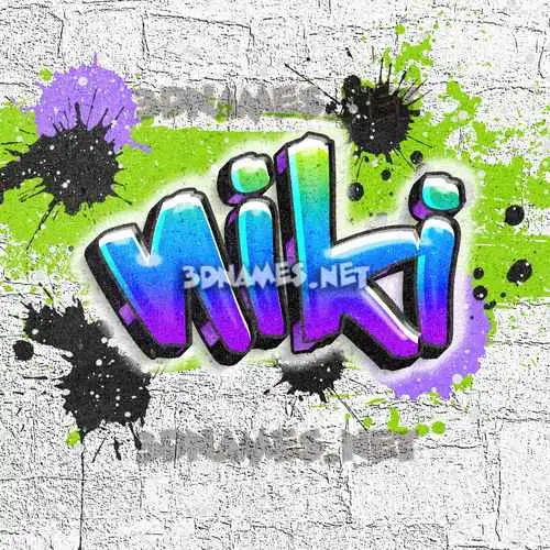 niki in Graffiti Grunge style - 3D name wallpaper