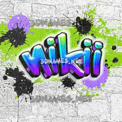 nikii in Graffiti Grunge style - 3D name wallpaper