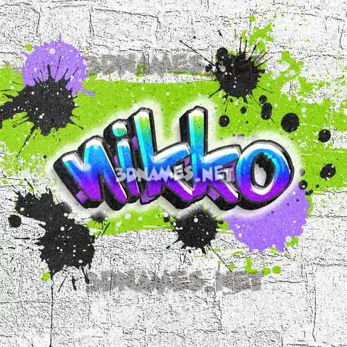 nikko in Graffiti Grunge style - 3D name wallpaper