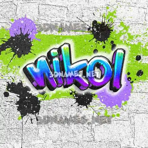 nikol in Graffiti Grunge style - 3D name wallpaper