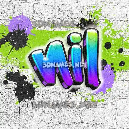 nil in Graffiti Grunge style - 3D name wallpaper
