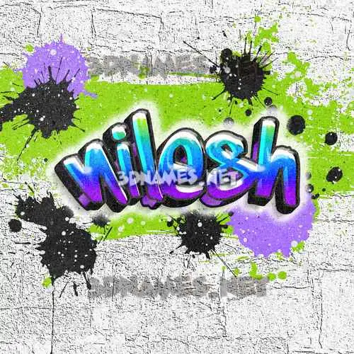 nilesh in Graffiti Grunge style - 3D name wallpaper