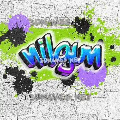 nilgun in Graffiti Grunge style - 3D name wallpaper