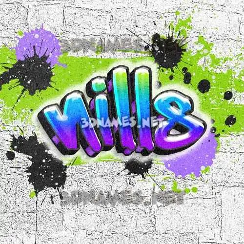 nills in Graffiti Grunge style - 3D name wallpaper