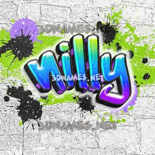 nilly in Graffiti Grunge style - 3D name wallpaper