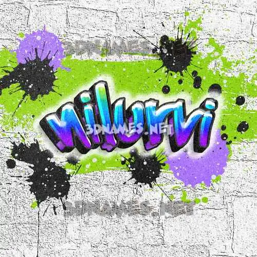 nilurvi in Graffiti Grunge style - 3D name wallpaper