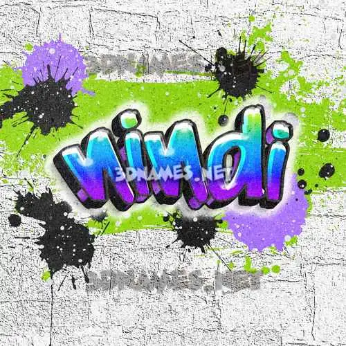 nindi in Graffiti Grunge style - 3D name wallpaper