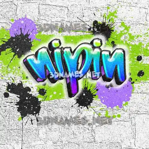 nipin in Graffiti Grunge style - 3D name wallpaper