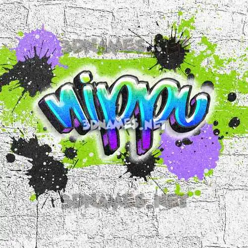 nippu in Graffiti Grunge style - 3D name wallpaper