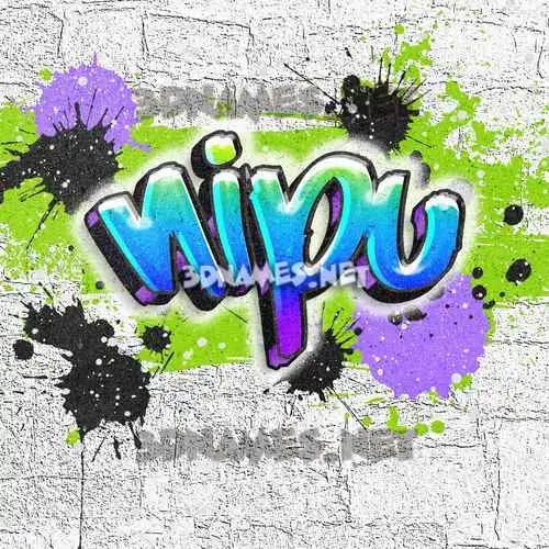 nipu in Graffiti Grunge style - 3D name wallpaper