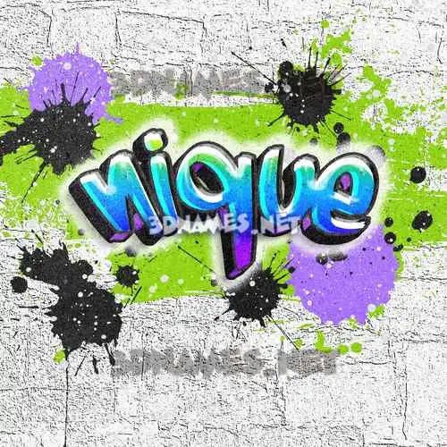 nique in Graffiti Grunge style - 3D name wallpaper