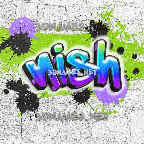 nish in Graffiti Grunge style - 3D name wallpaper