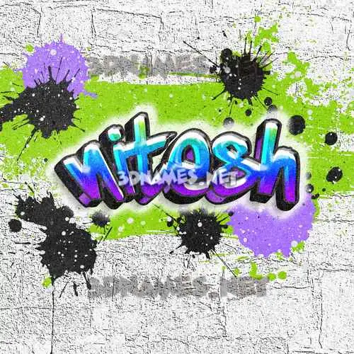 nitesh in Graffiti Grunge style - 3D name wallpaper
