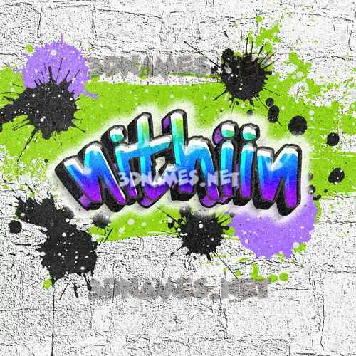 nithiin in Graffiti Grunge style - 3D name wallpaper
