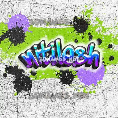 nitilesh in Graffiti Grunge style - 3D name wallpaper