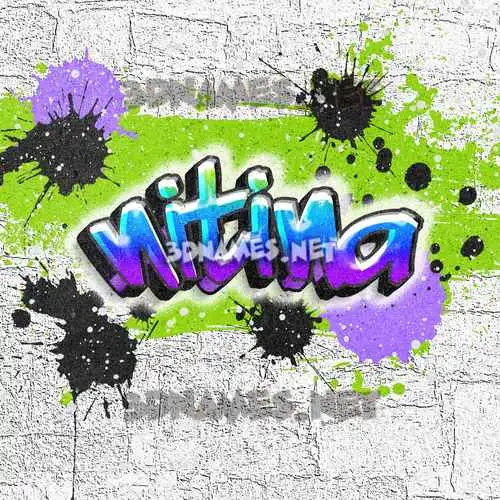 nitina in Graffiti Grunge style - 3D name wallpaper