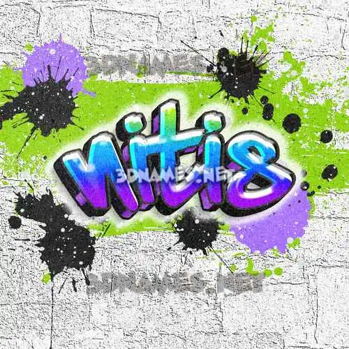 nitis in Graffiti Grunge style - 3D name wallpaper