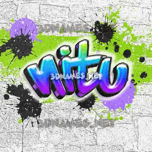 nitu in Graffiti Grunge style - 3D name wallpaper