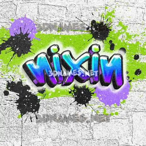 nixin in Graffiti Grunge style - 3D name wallpaper