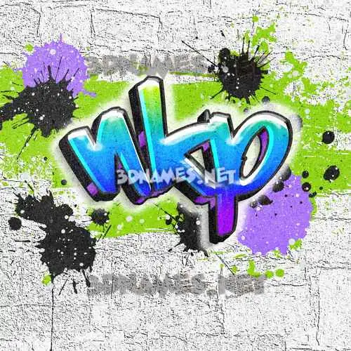 nkp in Graffiti Grunge style - 3D name wallpaper