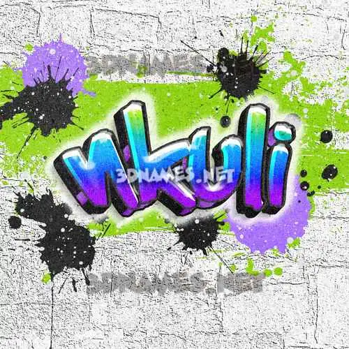 nkuli in Graffiti Grunge style - 3D name wallpaper