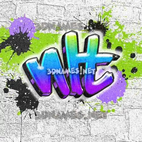nlt in Graffiti Grunge style - 3D name wallpaper