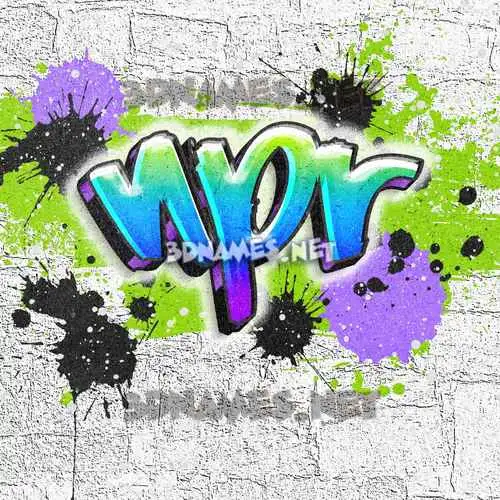 npr in Graffiti Grunge style - 3D name wallpaper