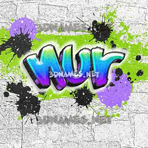 nur in Graffiti Grunge style - 3D name wallpaper nur in Graffiti Grunge style - 3D name wallpaper