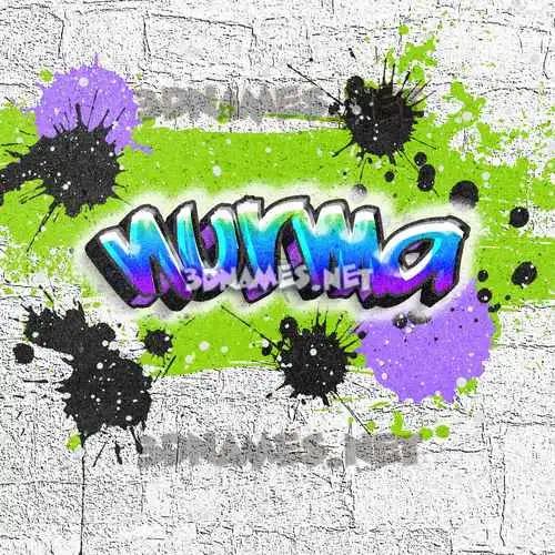 nurma in Graffiti Grunge style - 3D name wallpaper