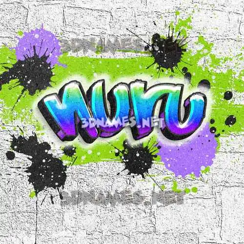 nuru in Graffiti Grunge style - 3D name wallpaper