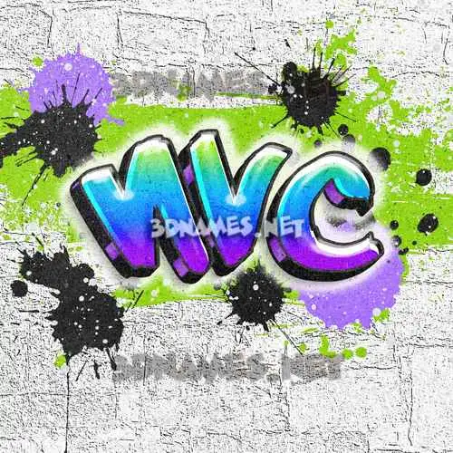 nvc in Graffiti Grunge style - 3D name wallpaper