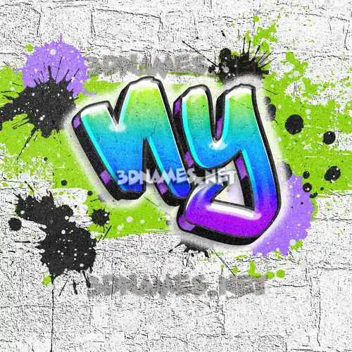 ny in Graffiti Grunge style - 3D name wallpaper