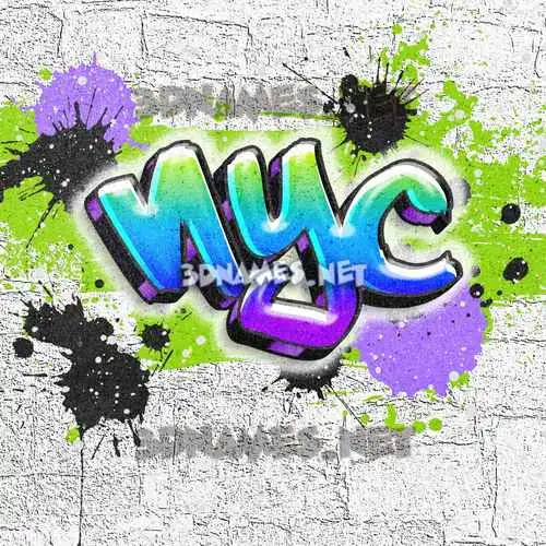 nyc in Graffiti Grunge style - 3D name wallpaper