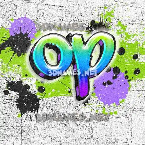 op in Graffiti Grunge style - 3D name wallpaper